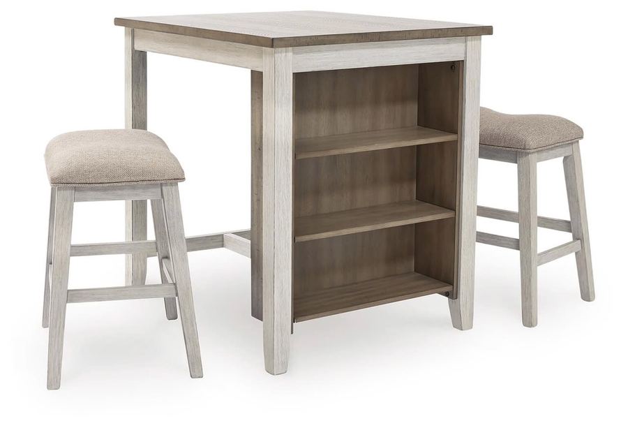 Whitewash dining table and chair set