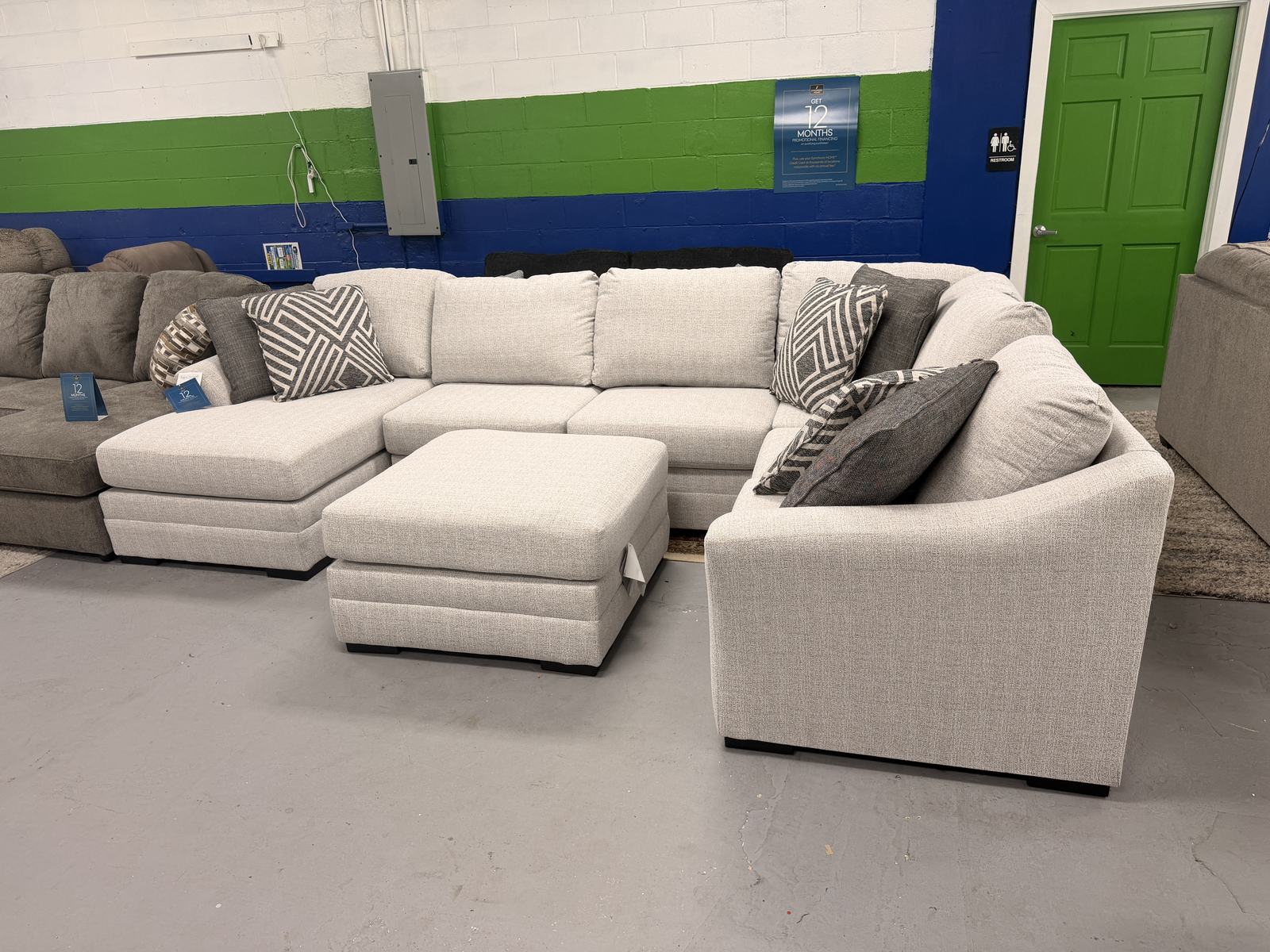 Sectional with storage ottoman