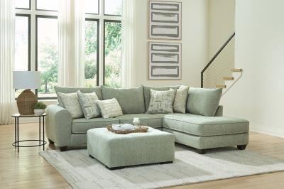 Sage green sectional with chaise