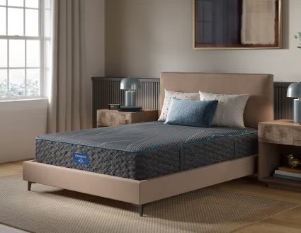 Beautyrest mattress on an upholstered bed